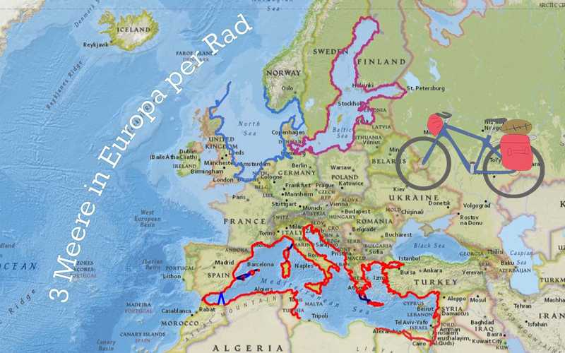 Randwandern um 3 europäische Meere