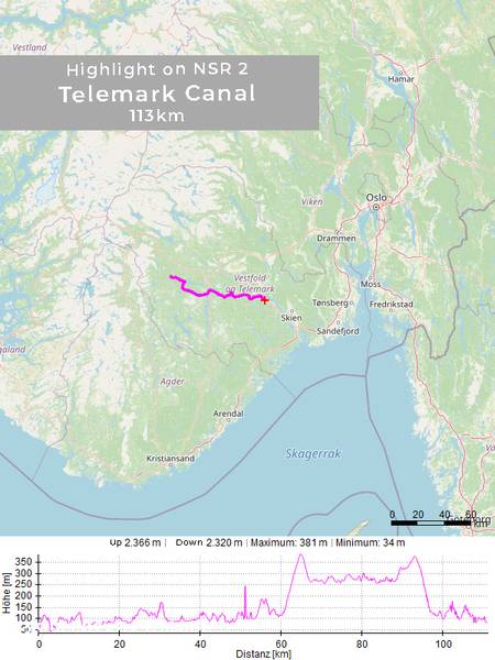 Telemark Canal 113 km (part of NSR 2)