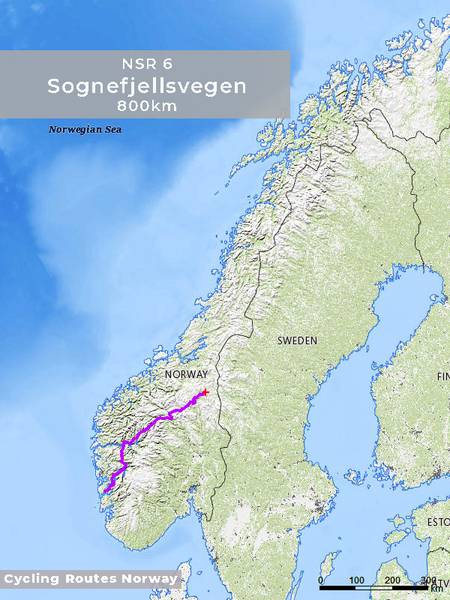 Sognefjellsvegen Route 800 km (NSR 6)