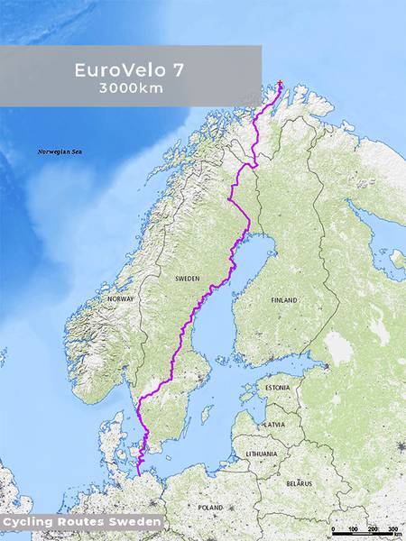 EuroVelo 7 Sun Route 3000 km in Sweden
