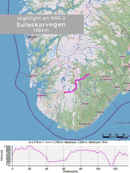 Suleskarvegen 135 km (part of NSR 2)
