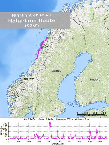 Helgeland Coastal Route approx. 500 km (part of NSR 1)